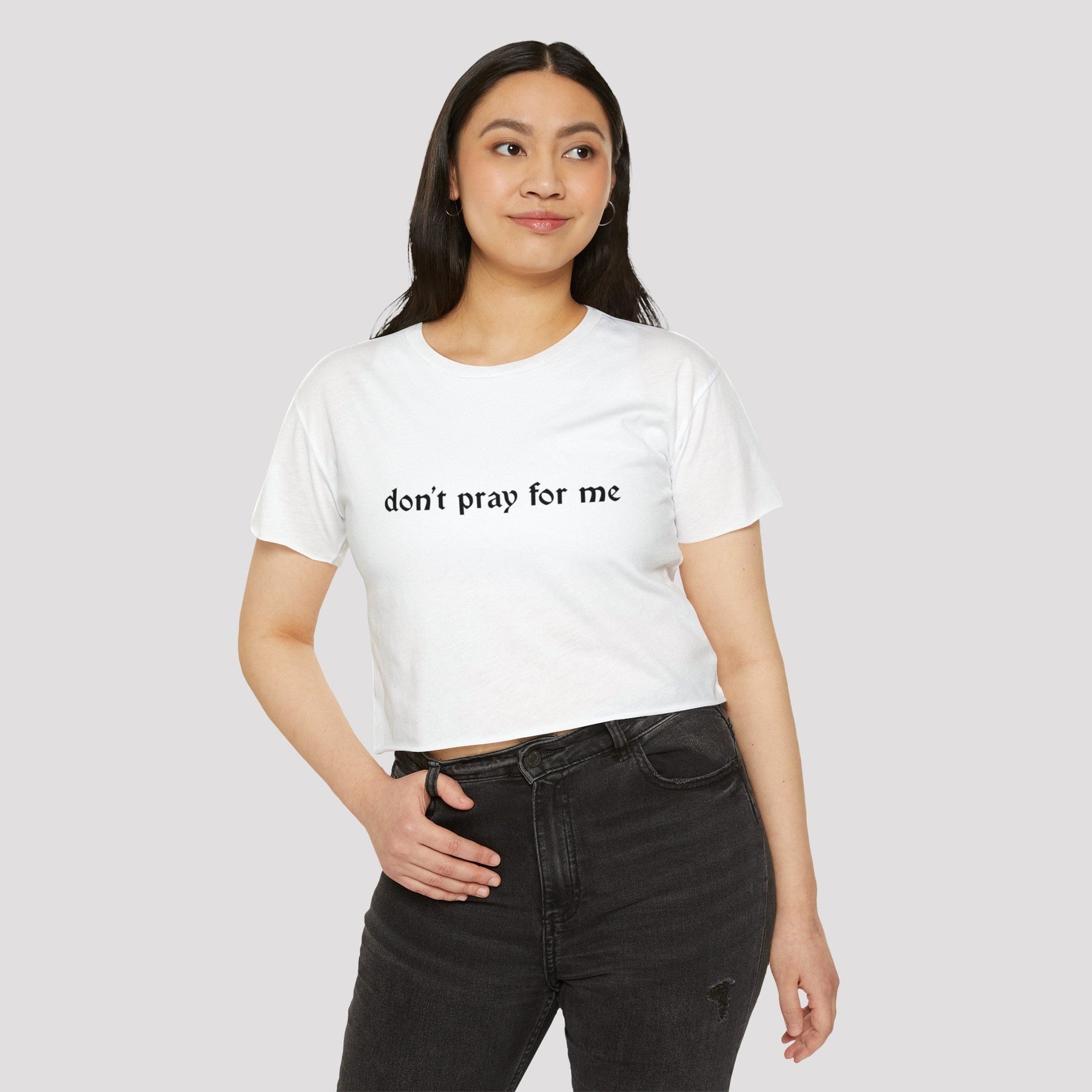 Don't Pray for Me Women's Lightweight Crop Top - Goth Cloth Co.T - Shirt27299579303169164603