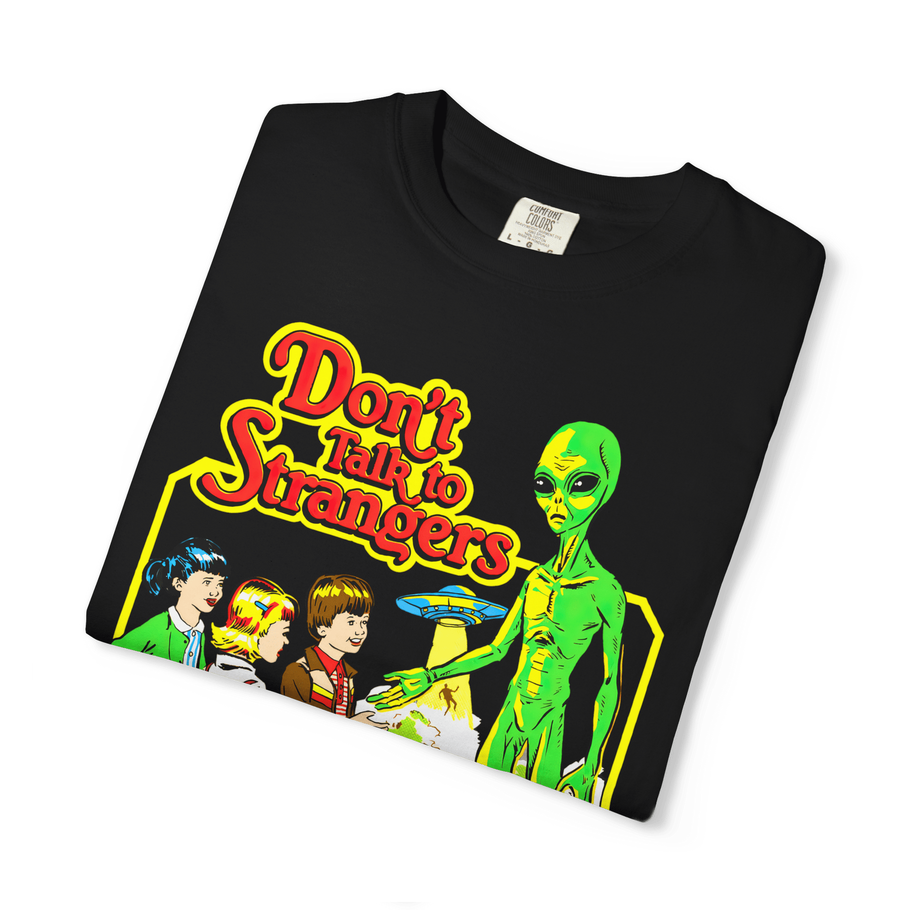 Don't Talk To Strangers Alien Comfy Tee - Goth Cloth Co.8492639_21257