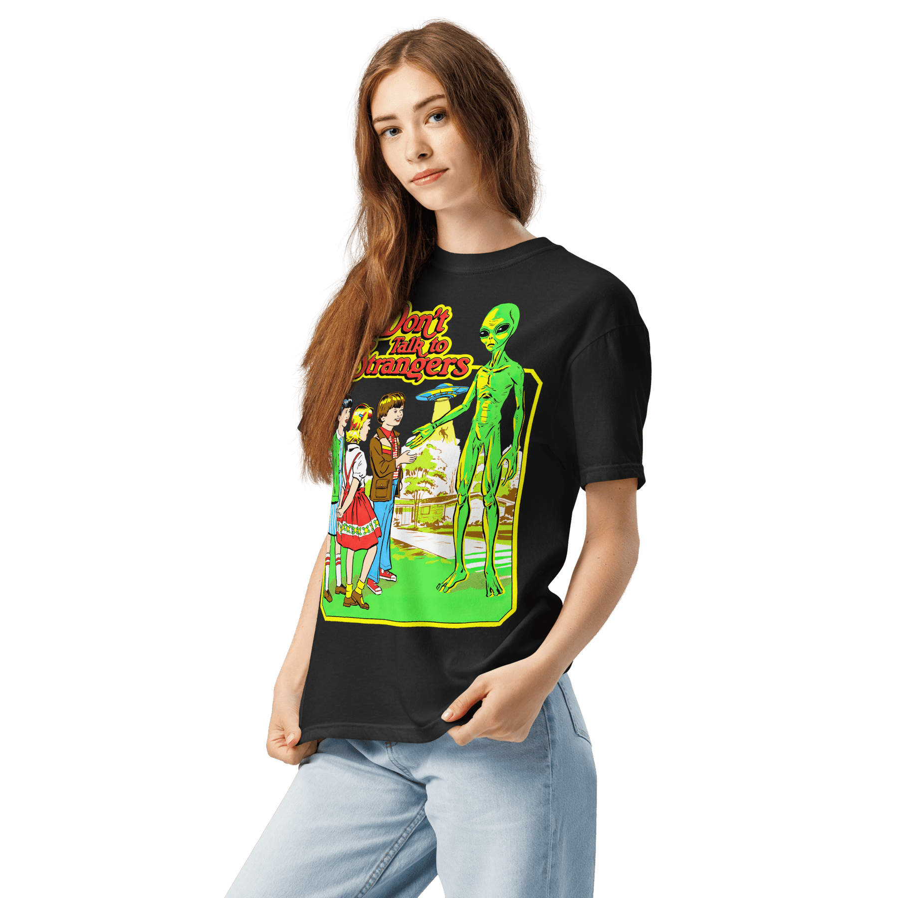 Don't Talk To Strangers Alien Comfy Tee - Goth Cloth Co.8492639_21257