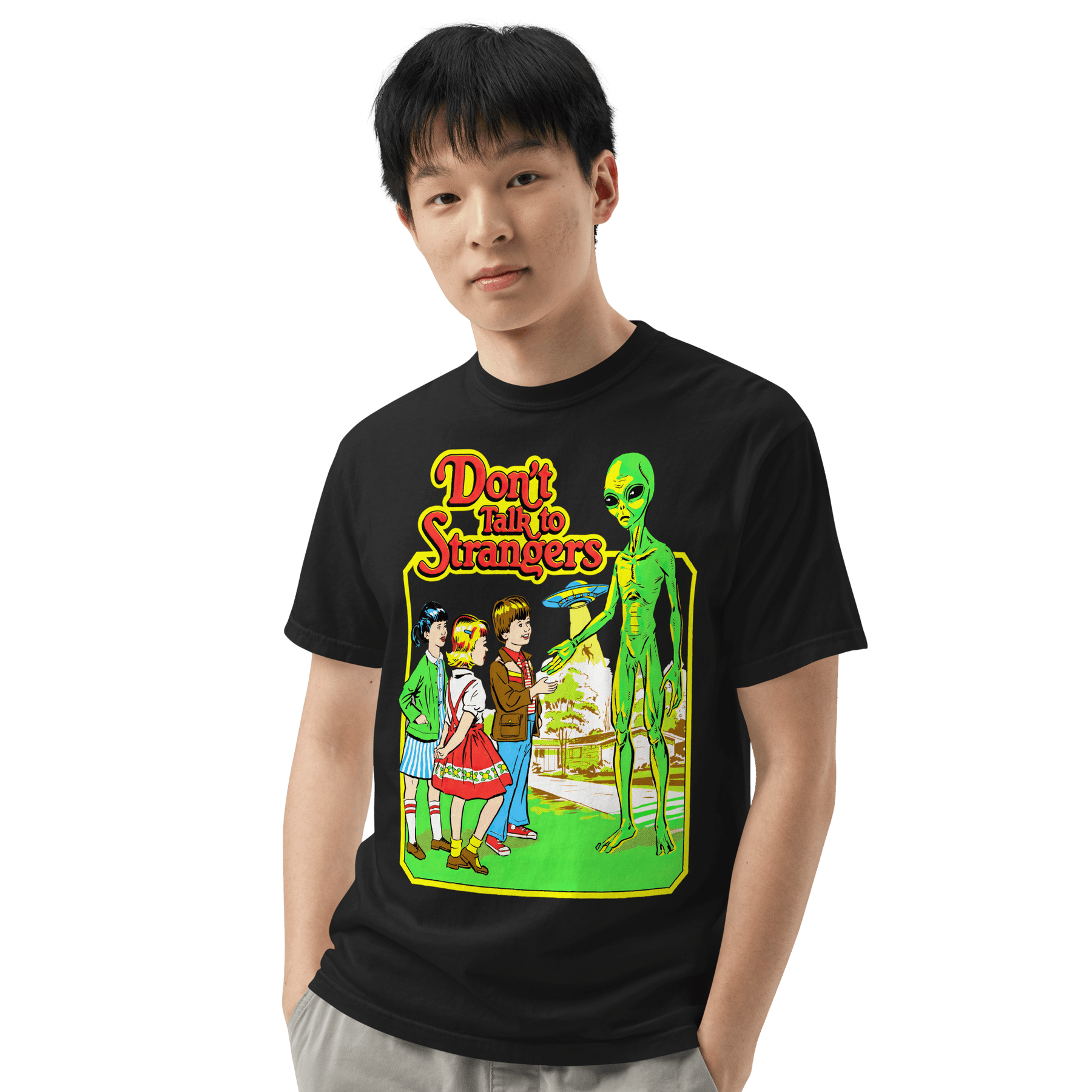 Don't Talk To Strangers Alien Comfy Tee - Goth Cloth Co.8492639_21257