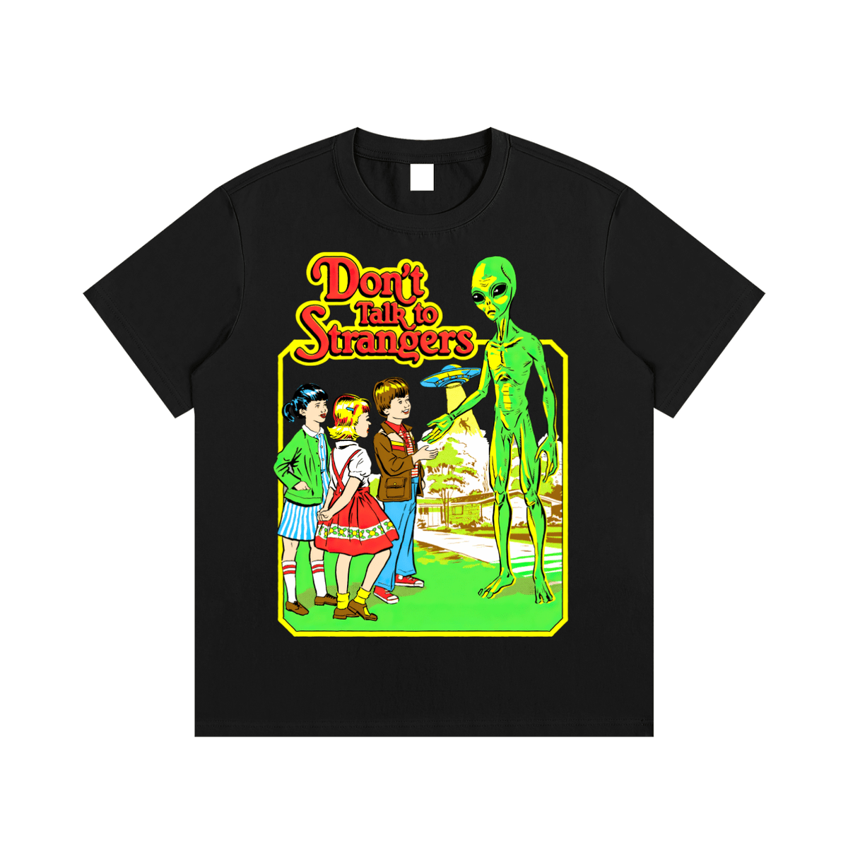 Don't Talk to Strangers Enzyme Wash Tee (READY TO SHIP) - Goth Cloth Co.