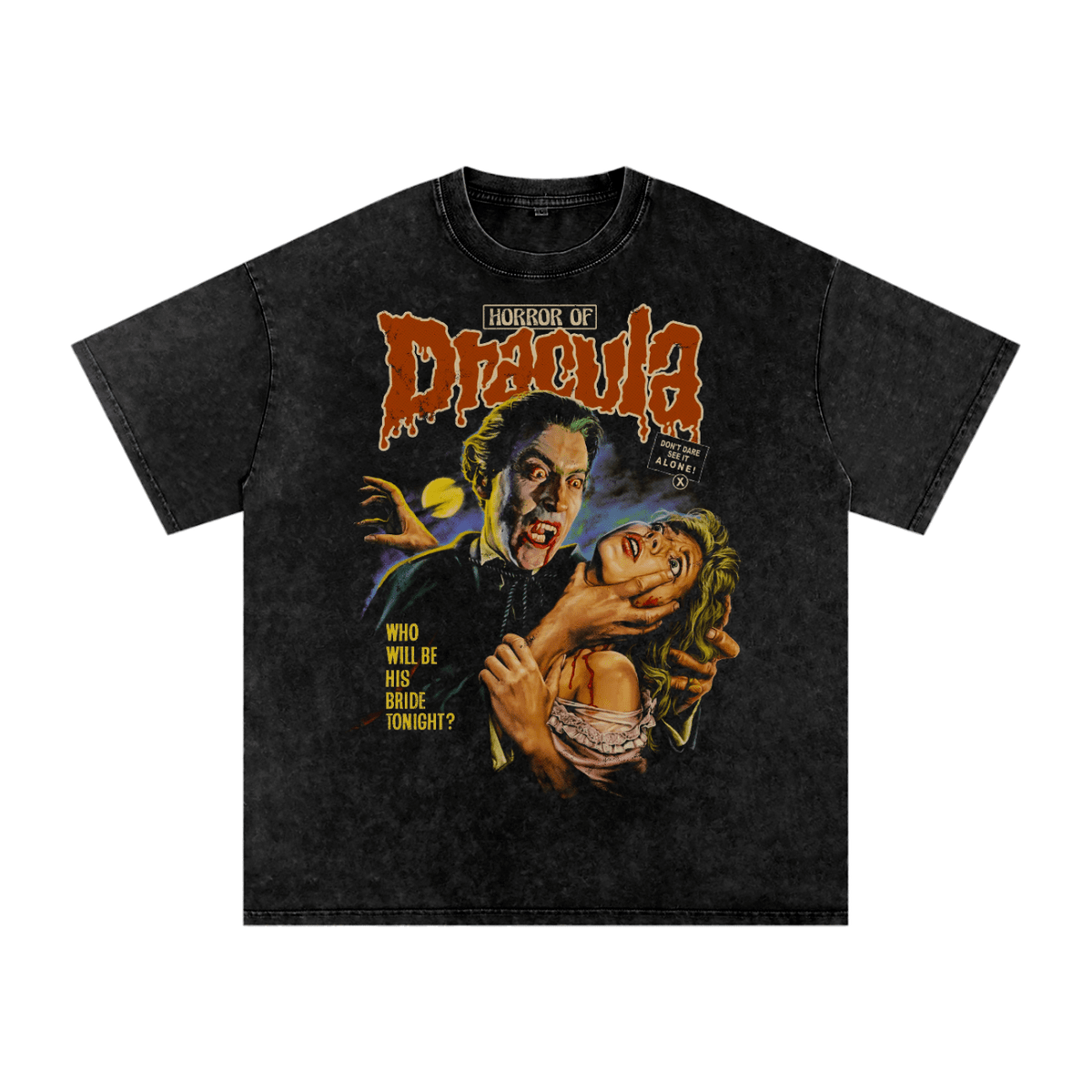 Dracula Bites Vintage Acid Wash Oversize T-Shirt - Goth Cloth Co.250819PODPQ0300001