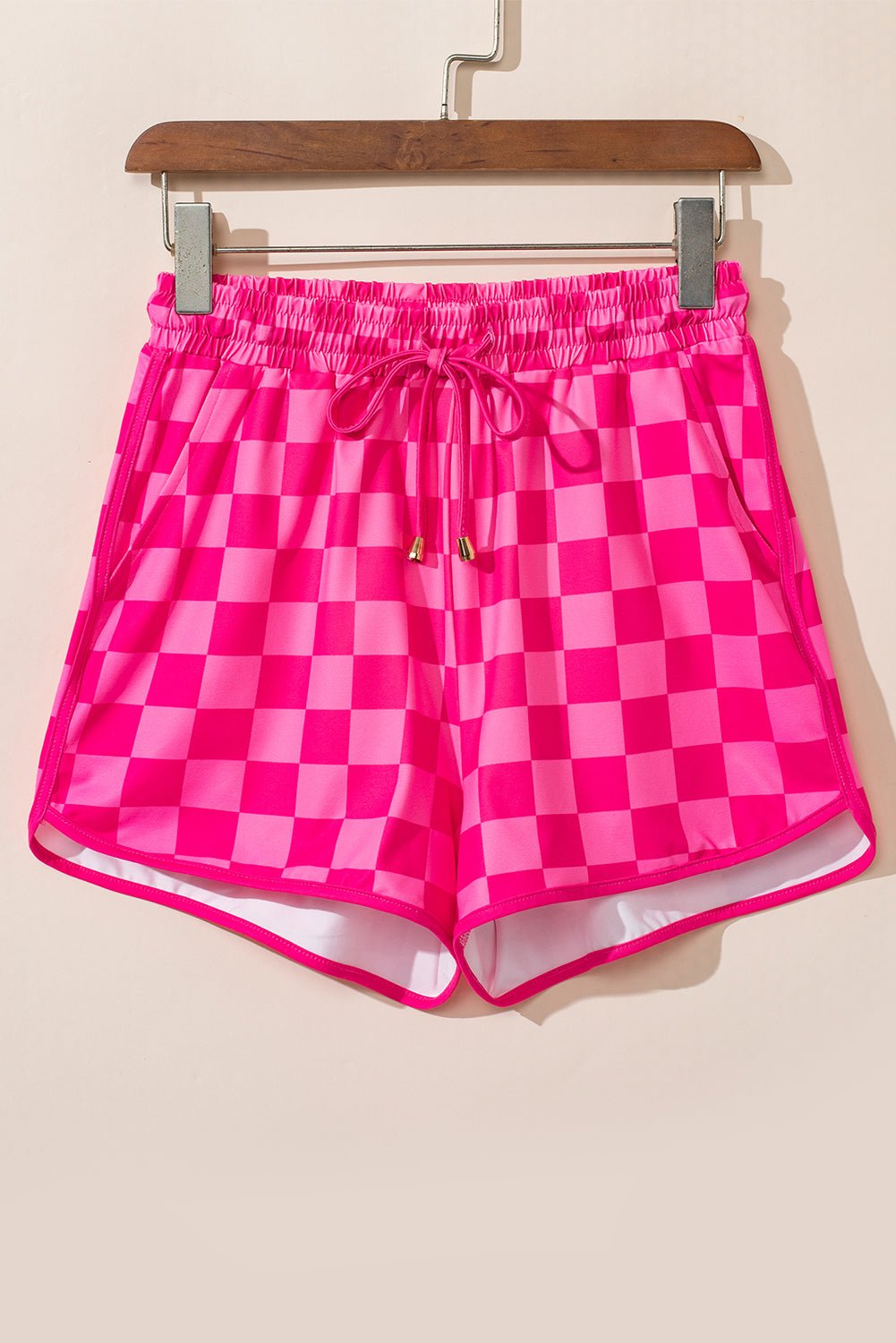 Drawstring Checkered Shorts with Pockets - Goth Cloth Co.100100329101526