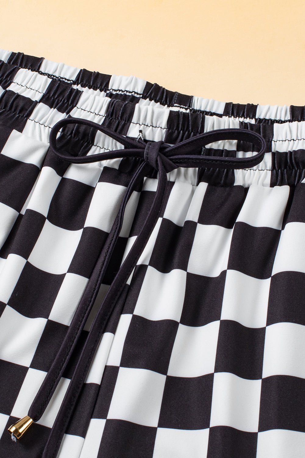 Drawstring Checkered Shorts with Pockets - Goth Cloth Co.100100329105741