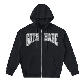 Drop - Shoulder Zip Up Hoodie - Goth Cloth Co.250918PODTZ0260001
