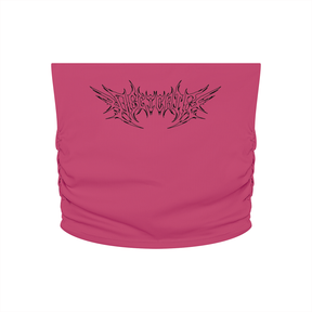 Delicate Metal Font Cropped Yoga Tube Top