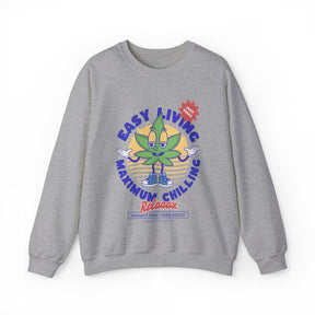 Easy Living, Maximum Chilling - Pot leaf Crew Neck Sweatshirt - Goth Cloth Co.Sweatshirt80739425648745951379