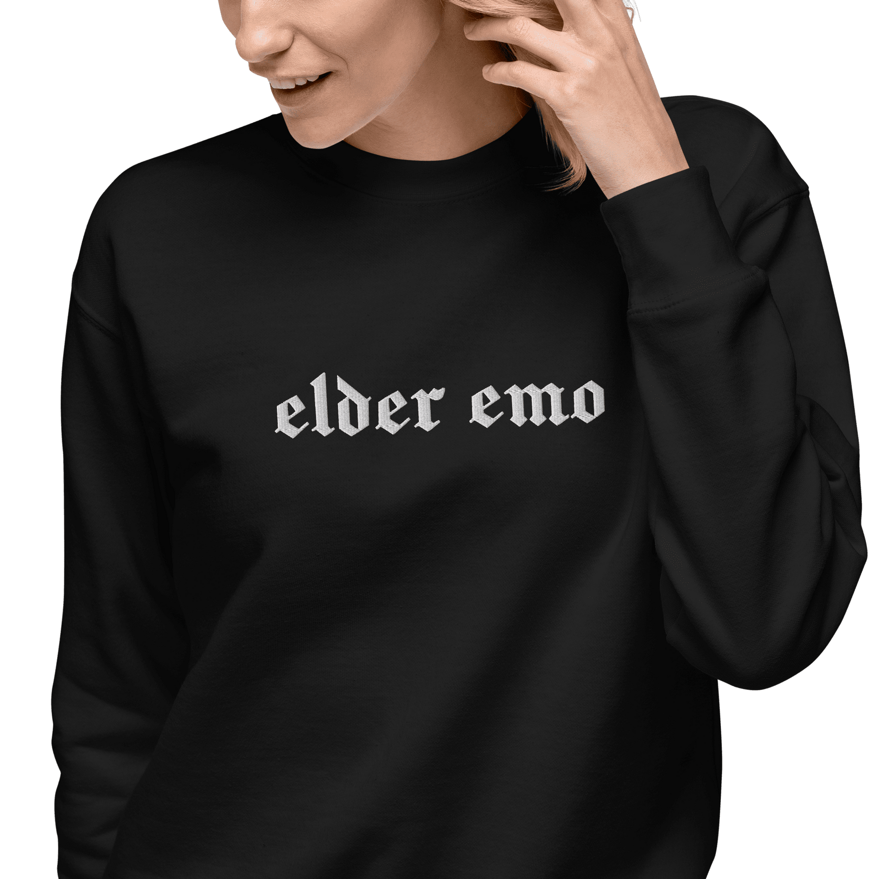 Elder Emo Embroidered Sweatshirt - Goth Cloth Co.4637339_13950