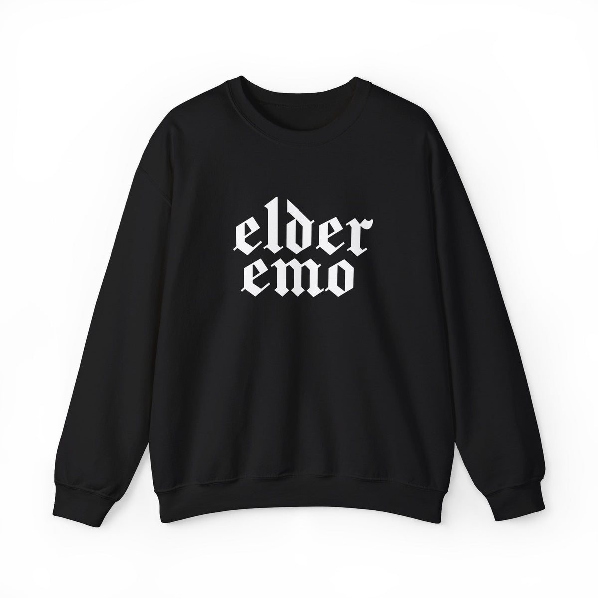Elder Emo Gothic Font Crewneck Sweatshirt - Goth Cloth Co.Sweatshirt14832608344485088268
