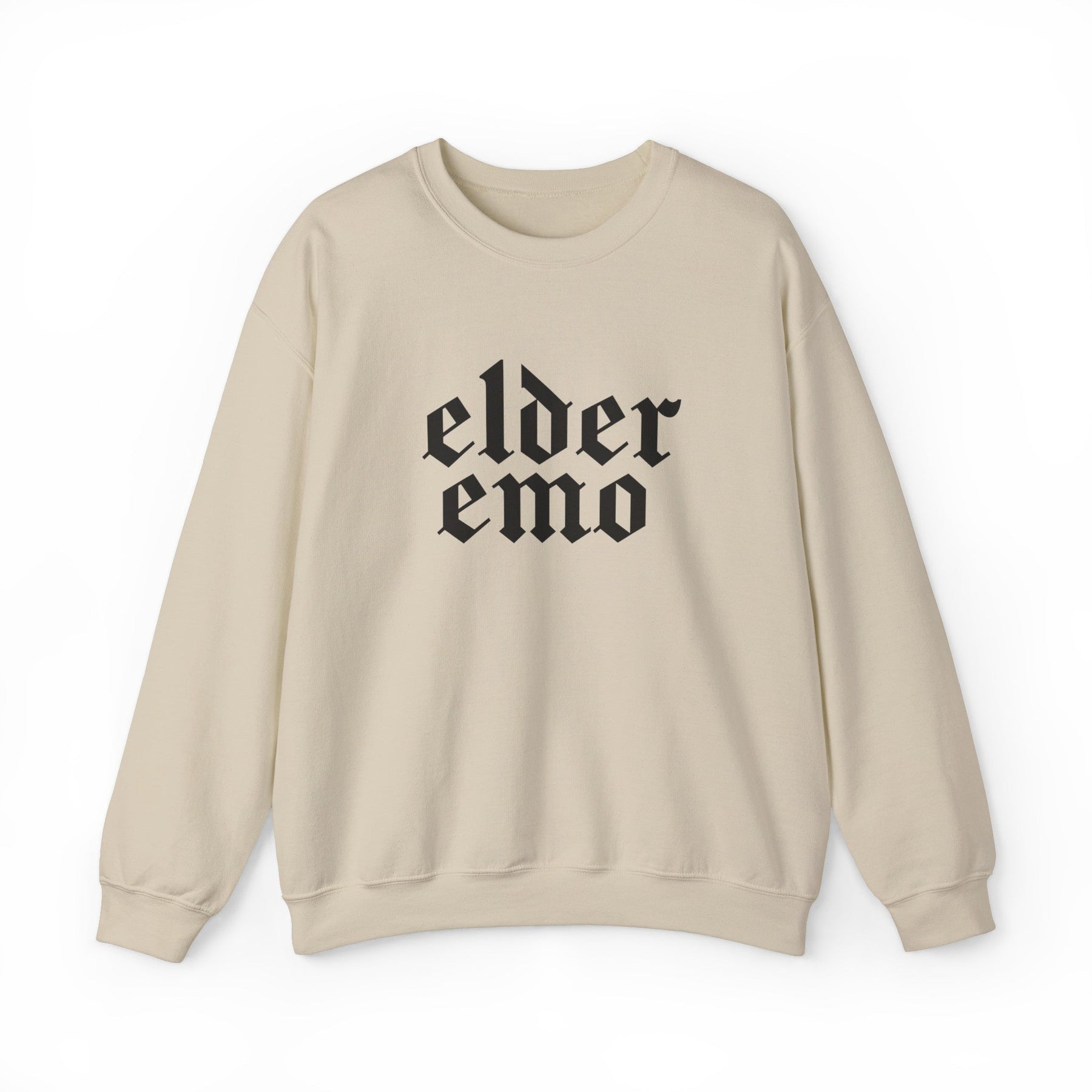 Elder Emo Gothic Font Crewneck Sweatshirt - Goth Cloth Co.Sweatshirt30660895362383812896