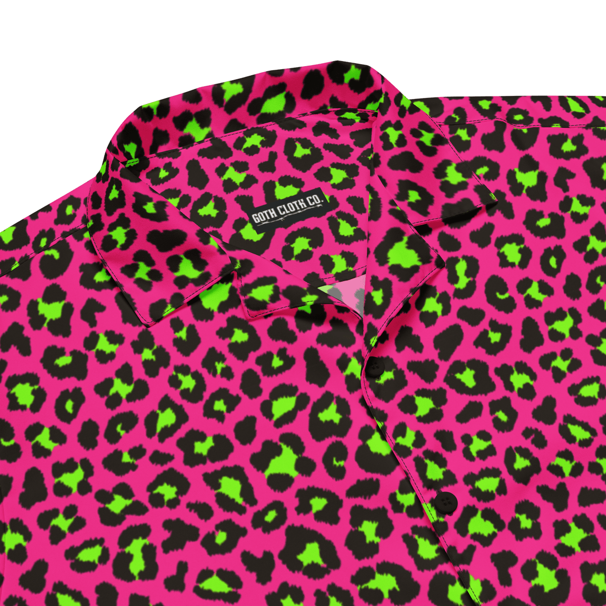 Electric Leopard Print Button - Up Shirt - Goth Cloth Co.3197966_17117