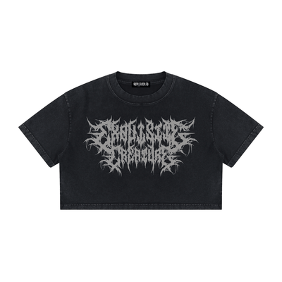 Exquisite Creature Mineral Wash Crop Top - Goth Cloth Co.260716PODAA1603001