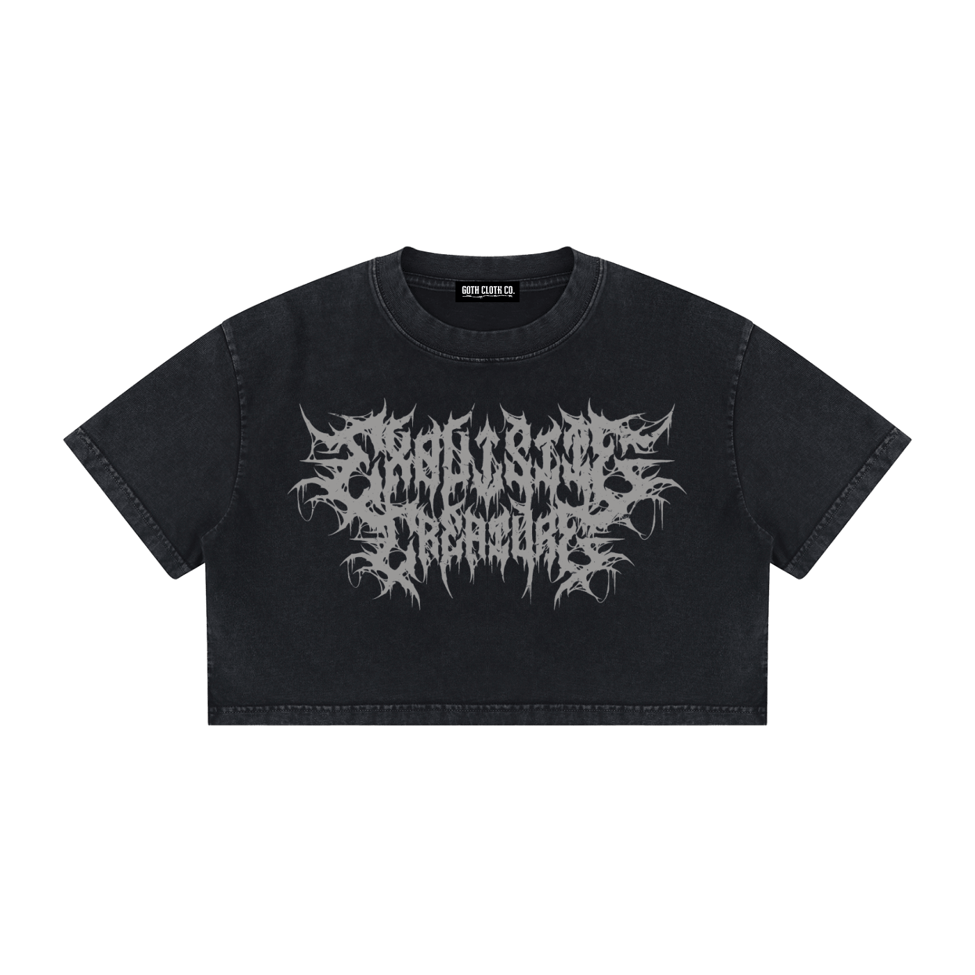 Exquisite Creature Mineral Wash Crop Top - Goth Cloth Co.260716PODAA1603001