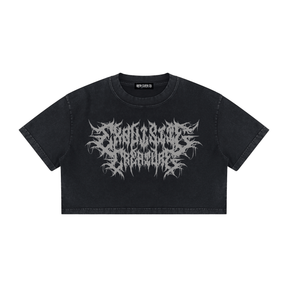 Exquisite Creature Mineral Wash Crop Top - Goth Cloth Co.260716PODAA1603001