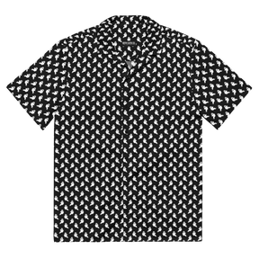 Fancy Phantom Ghost Print Button - Up Shirt - Goth Cloth Co.8470775_17117