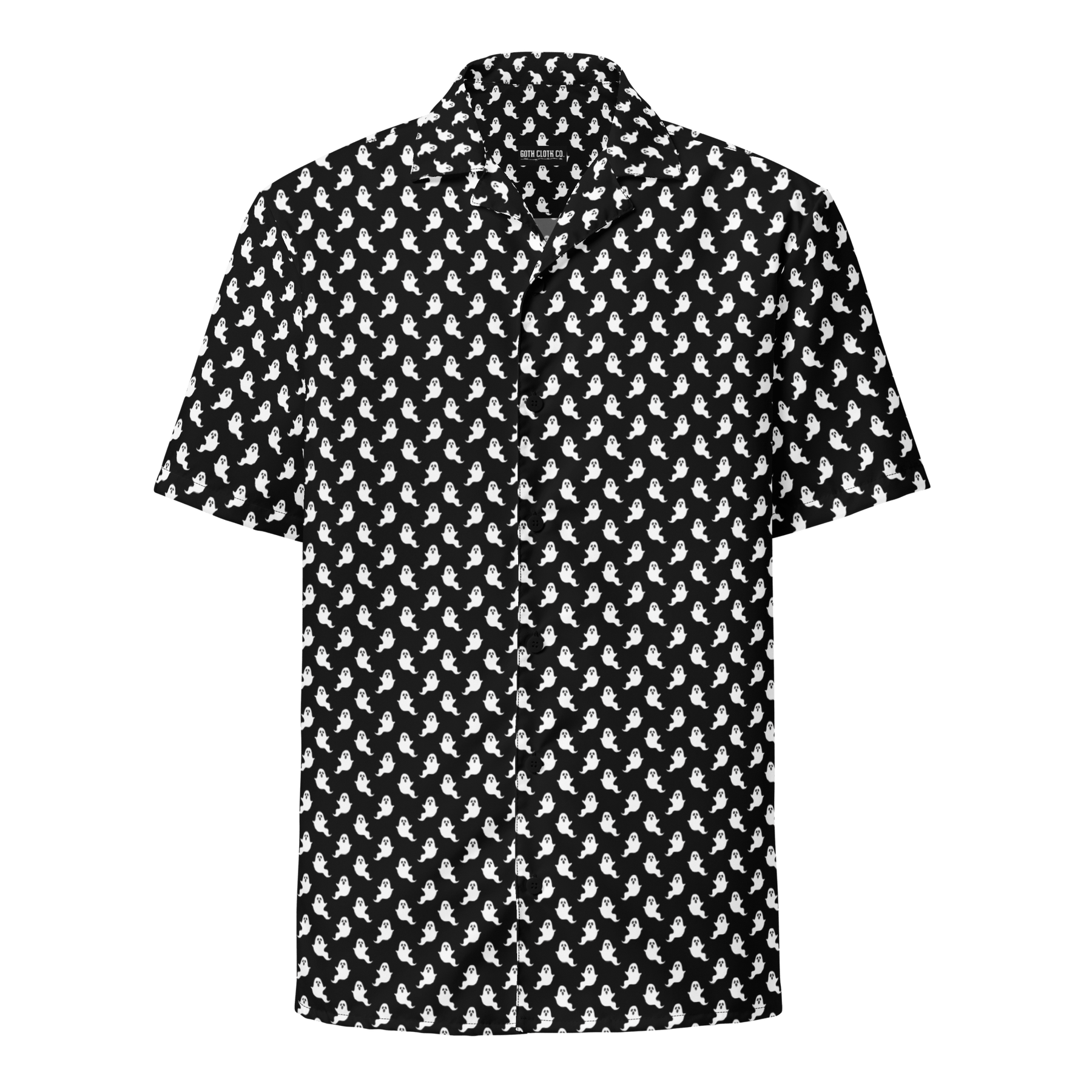 Fancy Phantom Ghost Print Button - Up Shirt - Goth Cloth Co.8470775_17117