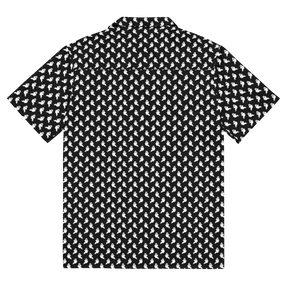 Fancy Phantom Ghost Print Button - Up Shirt - Goth Cloth Co.8470775_17117