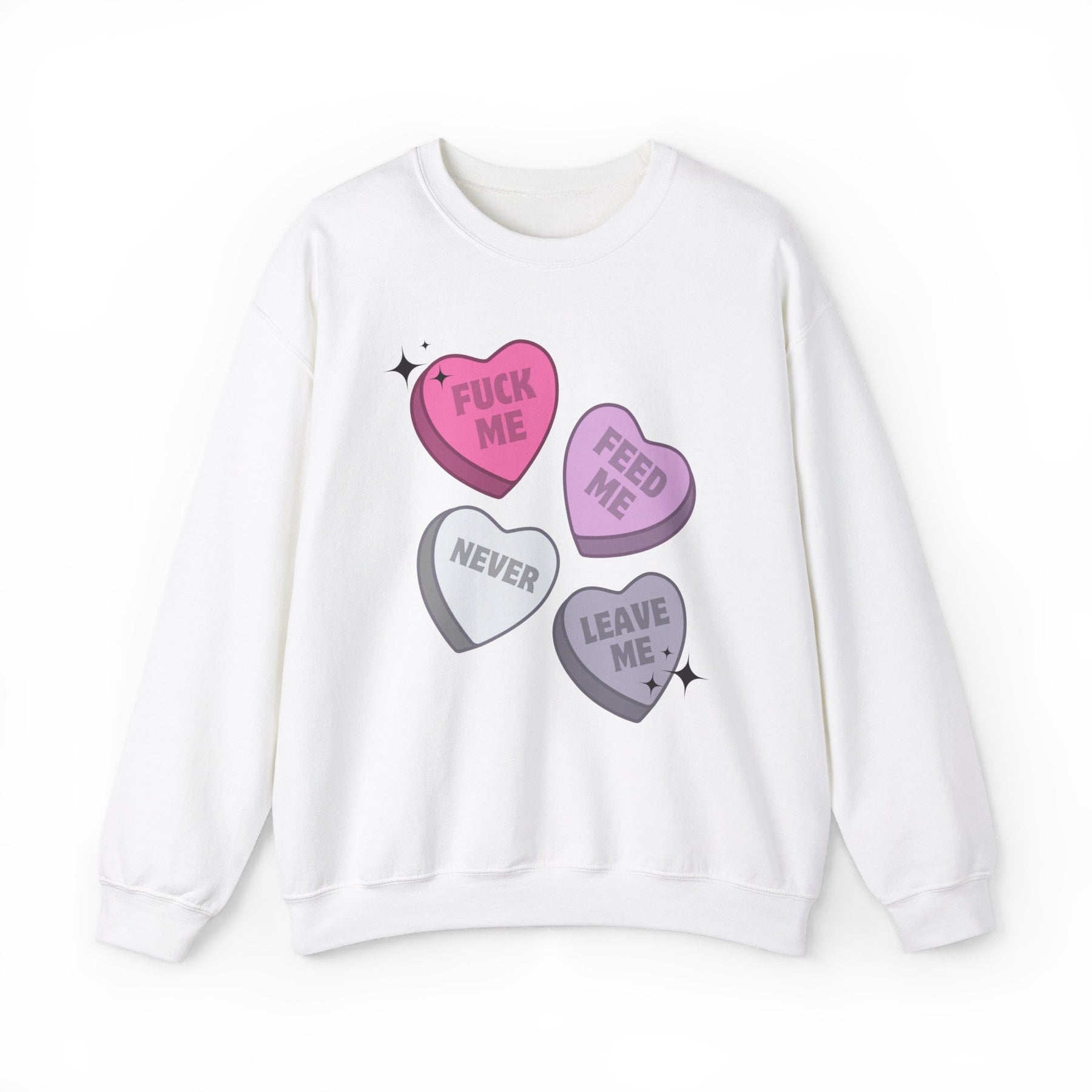 'F*ck Me, Feed Me, Never Leave Me' Candy Hearts Crewneck Sweatshirt - Goth Cloth Co.Sweatshirt51204346620160930636