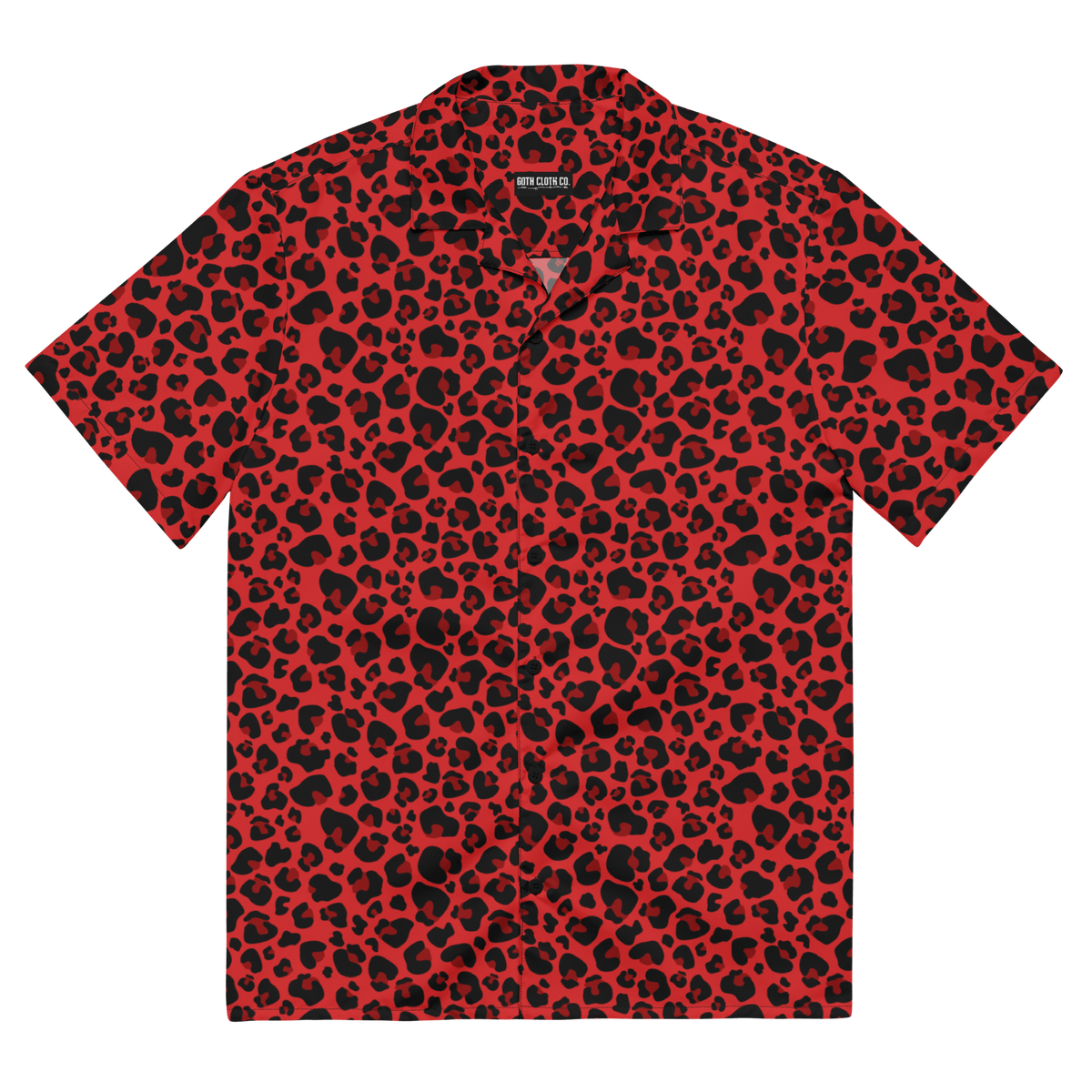 Feline Fever Red Cheetah Button - Up Shirt - Goth Cloth Co.2262370_17117