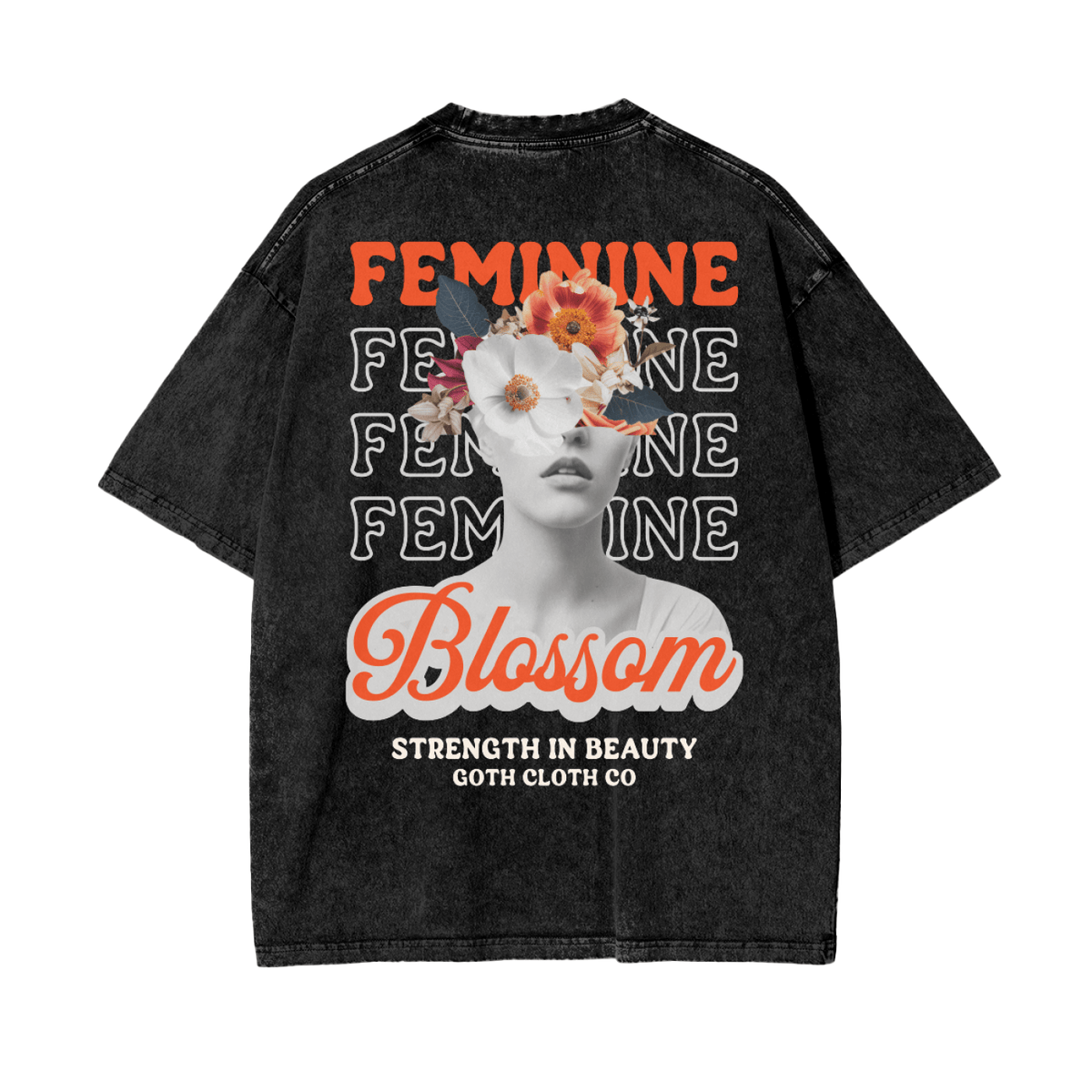 Feminine Bloom Snow Washed T-Shirt - Goth Cloth Co.250220PODPQ0568#001