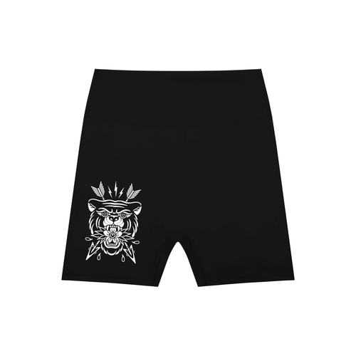 Feral Bloom High-Waisted Scrunch Yoga Shorts - Goth Cloth Co.260709PODBK2027001