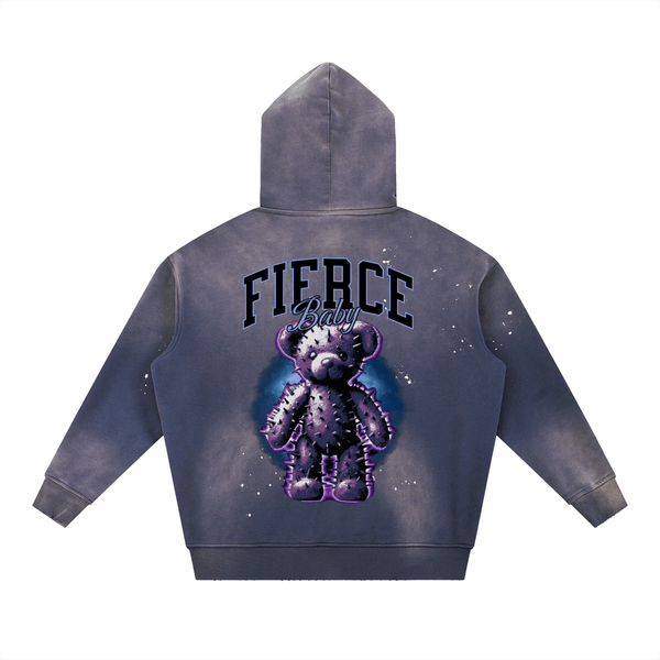 Fierce Baby Grunge Frayed Fleece Hoodie - Goth Cloth Co.251219PODRB0439001