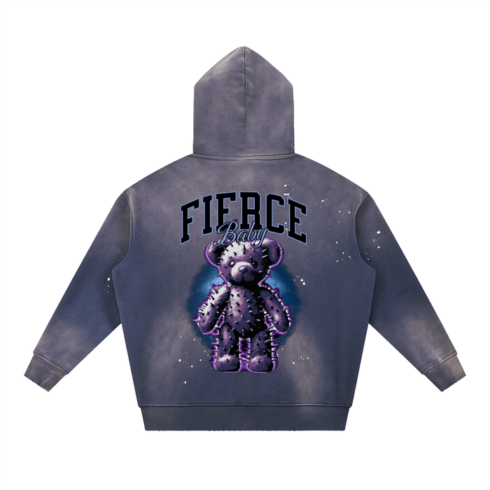 Fierce Baby Grunge Frayed Fleece Hoodie - Goth Cloth Co.251219PODRB0439001