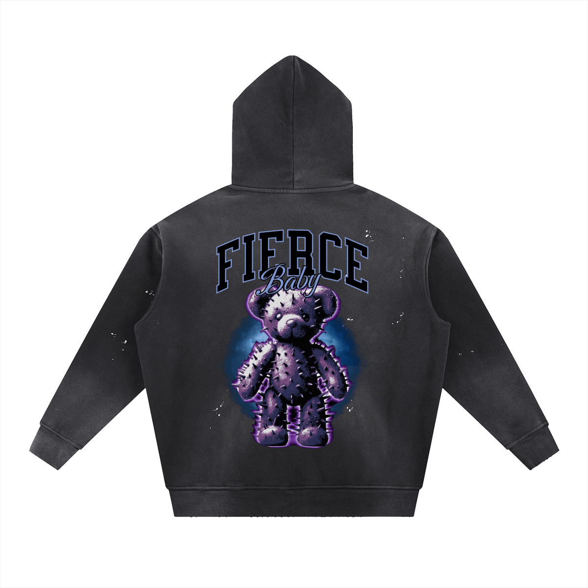 Fierce Baby Grunge Frayed Fleece Hoodie - Goth Cloth Co.251219PODRB0439001