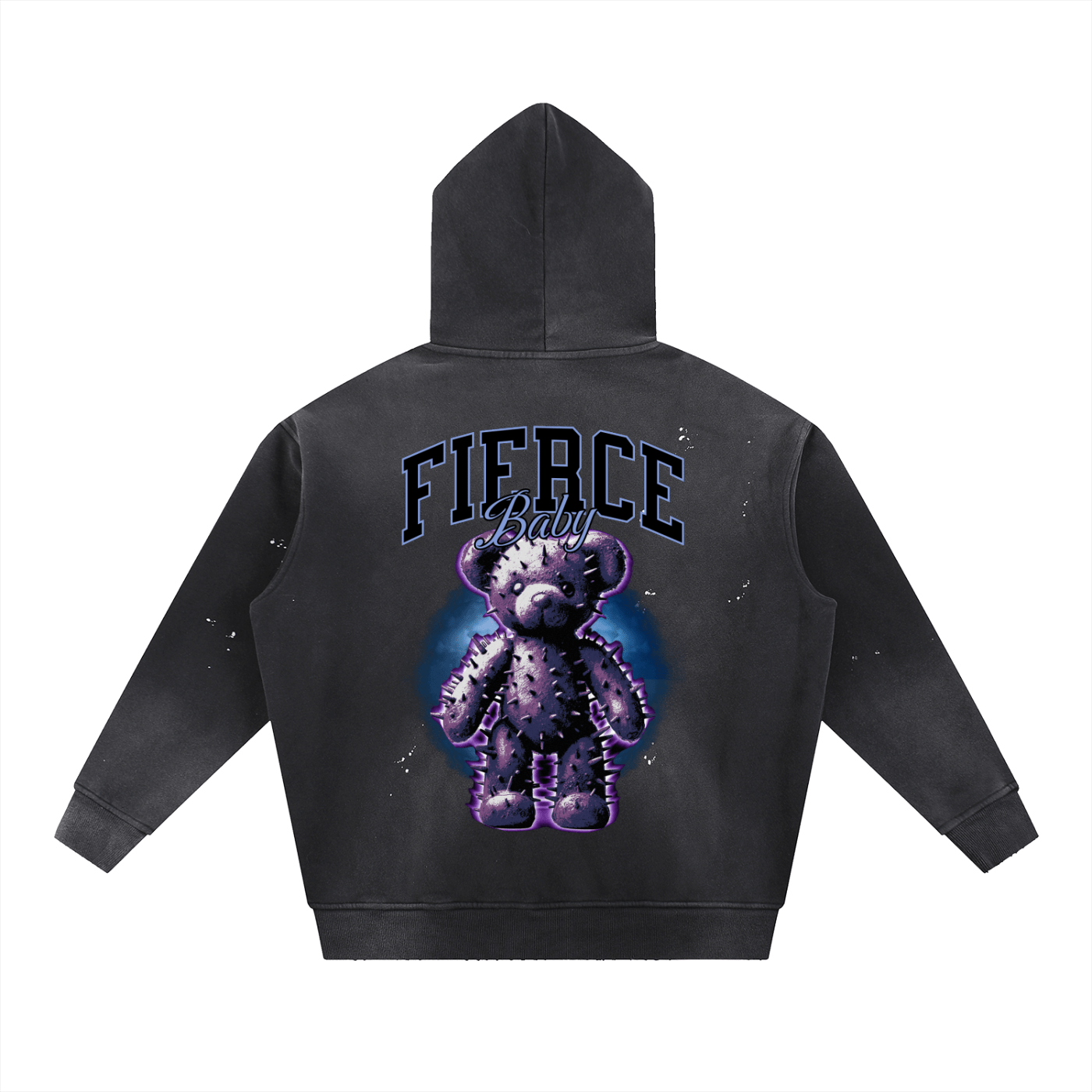 Fierce Baby Grunge Frayed Fleece Hoodie - Goth Cloth Co.251219PODRB0439001