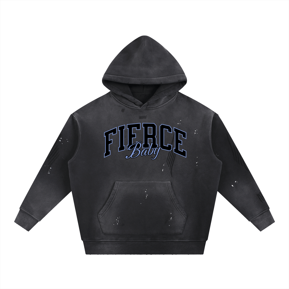 Fierce Baby Grunge Frayed Fleece Hoodie - Goth Cloth Co.251219PODRB0439001