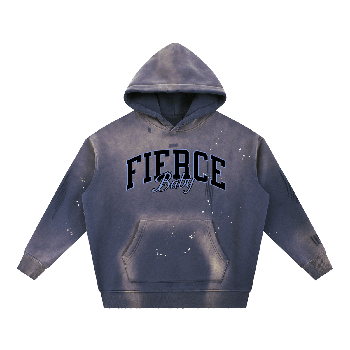 Fierce Baby Grunge Frayed Fleece Hoodie - Goth Cloth Co.251219PODRB0439006
