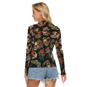 Flash Forever Women's Long Sleeve Mesh Top - Goth Cloth Co.ADS-3WTXWC16-PFDPG-FFFFFF-XS