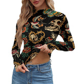 Flash Forever Women's Long Sleeve Mesh Top - Goth Cloth Co.ADS-3WTXWC16-PFDPG-FFFFFF-XS