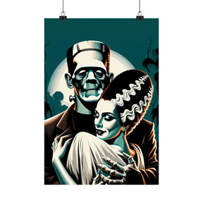 Frankenstein & Bride Vintage Horror Moon Poster - Goth Cloth Co.Poster15133323070550019354