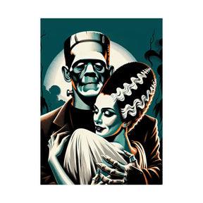 Frankenstein & Bride Vintage Horror Moon Poster - Goth Cloth Co.Poster31290250180480966466