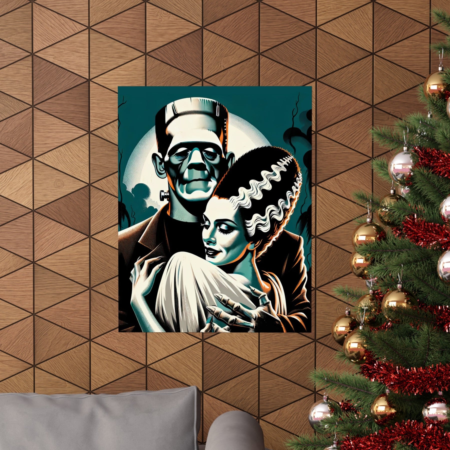 Frankenstein & Bride Vintage Horror Moon Poster - Goth Cloth Co.Poster31290250180480966466