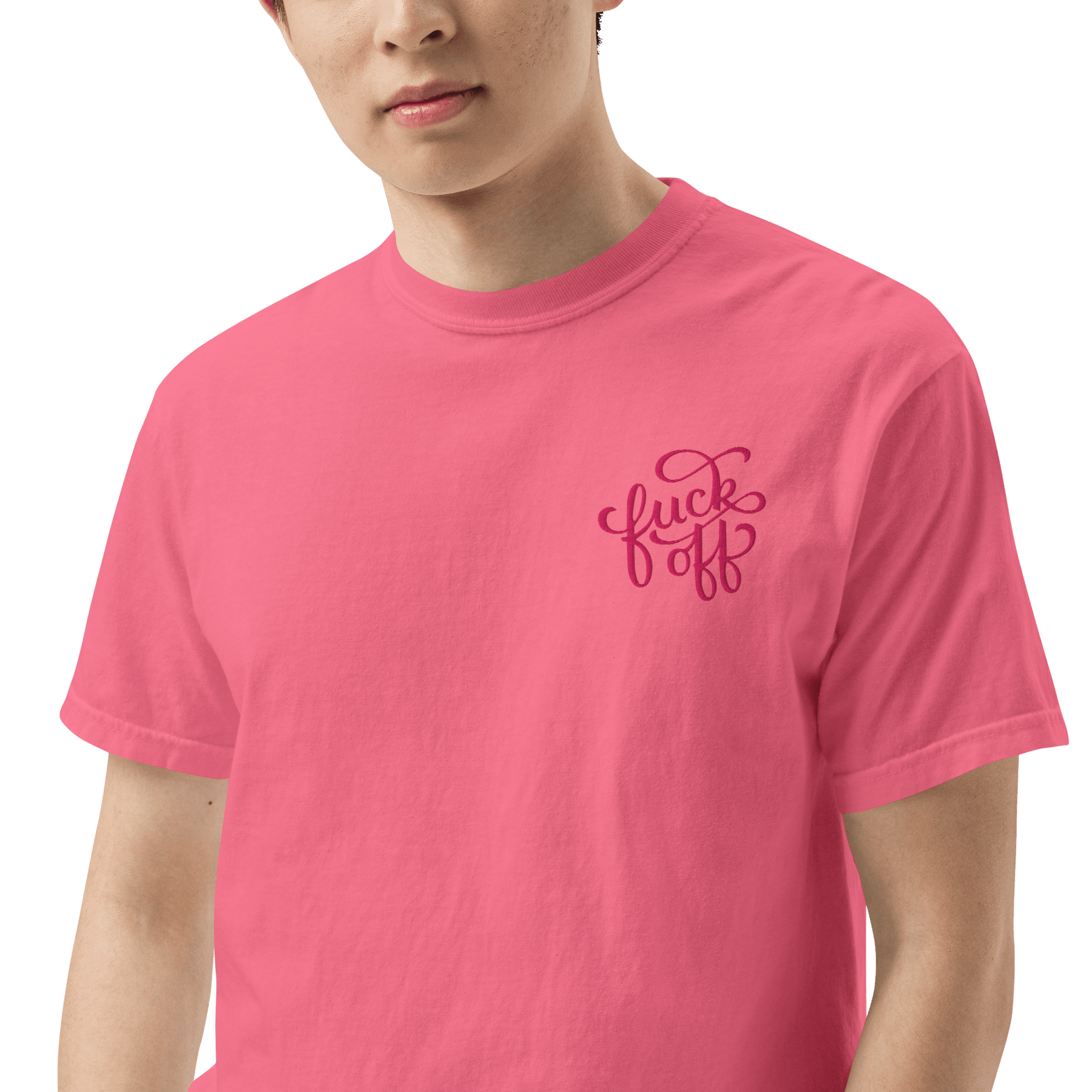 Fuck Off Embroidered Comfy Tee - Goth Cloth Co.2993187_21250