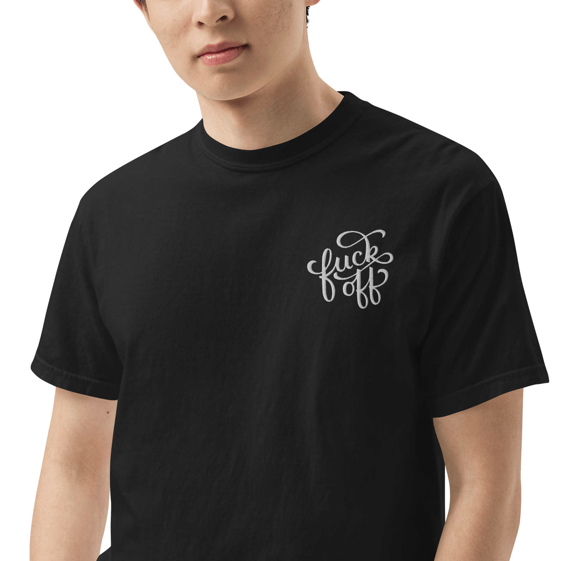 Fuck Off Embroidered Comfy Tee - Goth Cloth Co.2993187_21250