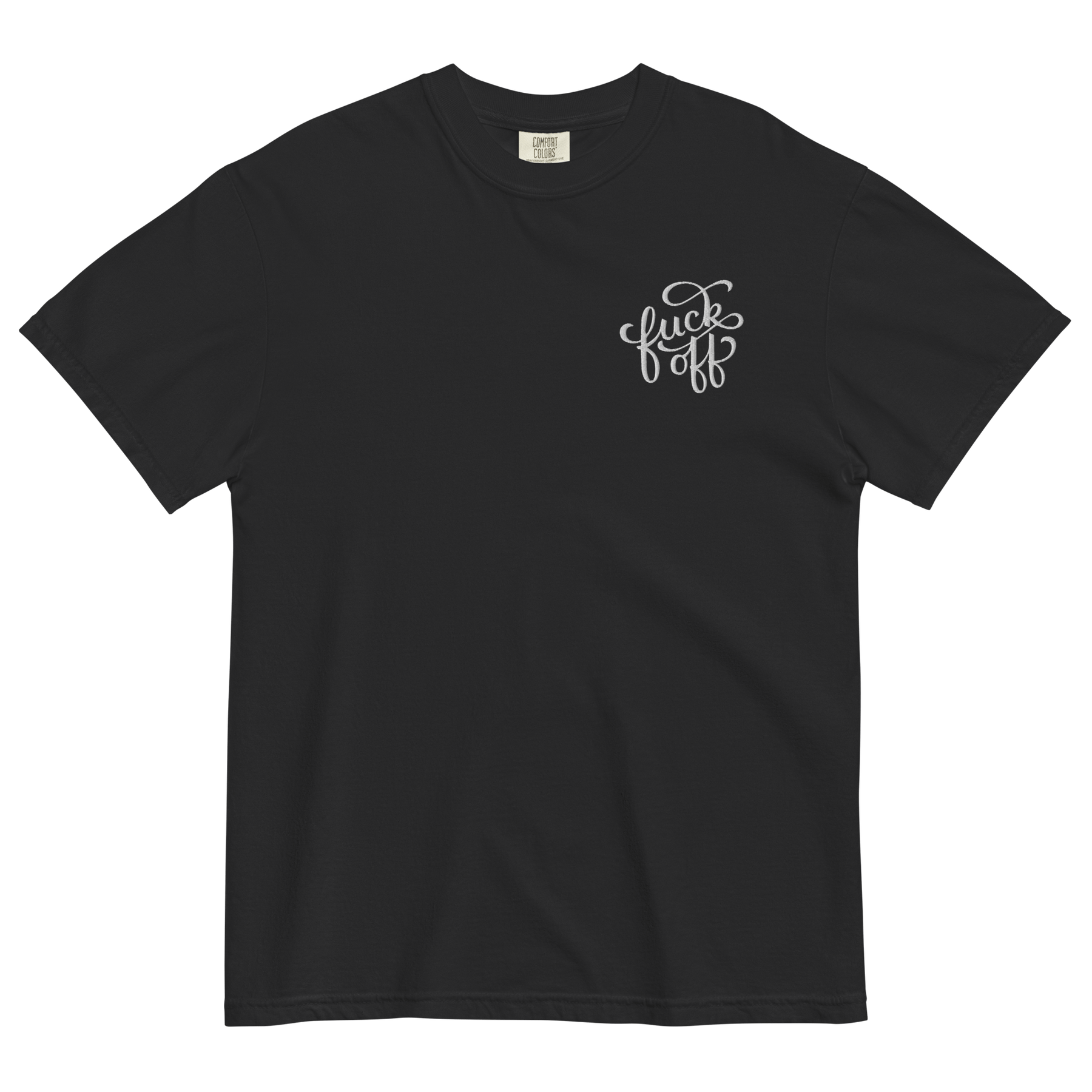 Fuck Off Embroidered Comfy Tee - Goth Cloth Co.2993187_21250