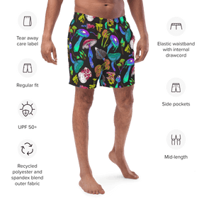Fungi Frenzy Men's Lined Swim Trunks - Goth Cloth Co.6995119_14636