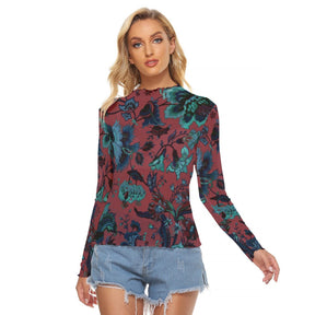 Garden Muse Women's Long Sleeve Mesh Top - Goth Cloth Co.ADS-3WTXWC16-PFCUU-FFFFFF-XS