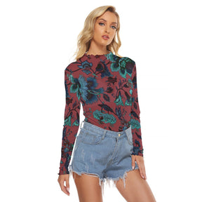 Garden Muse Women's Long Sleeve Mesh Top - Goth Cloth Co.ADS-3WTXWC16-PFCUU-FFFFFF-XS
