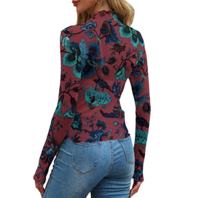 Garden Muse Women's Long Sleeve Mesh Top - Goth Cloth Co.ADS-3WTXWC16-PFCUU-FFFFFF-XS