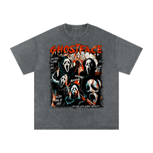Ghost Face Horror Collage Acid Wash Oversize T-Shirt - Goth Cloth Co.250806PODPQ0499016