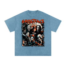 Ghost Face Horror Collage Acid Wash Oversize T-Shirt - Goth Cloth Co.250806PODPQ0499021