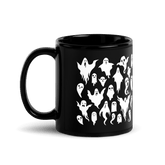 Black Ceramic Mug with Ghost Pattern Design