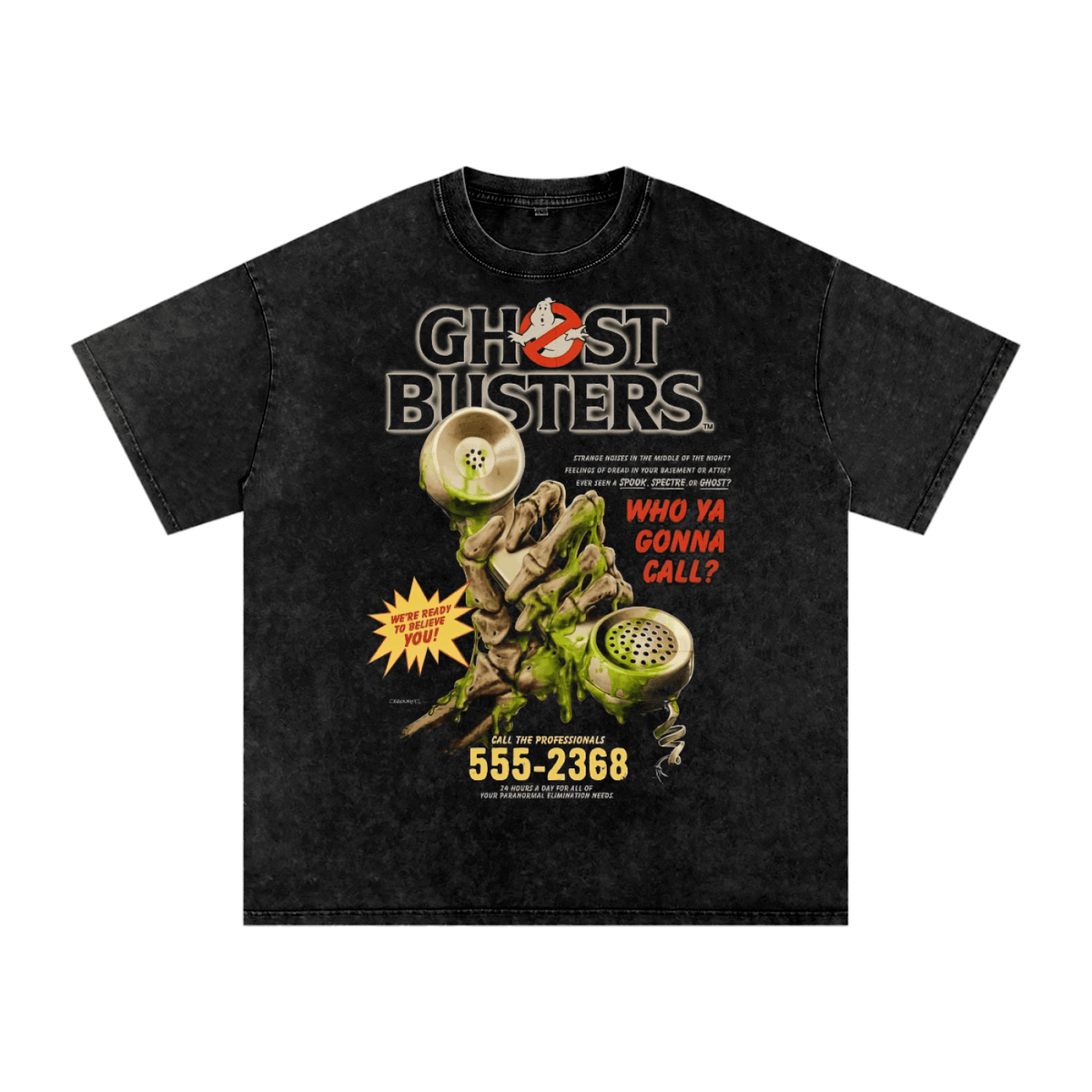 Ghostbusters Slime Acid Wash Tee - Goth Cloth Co.250814PODPQ0634001