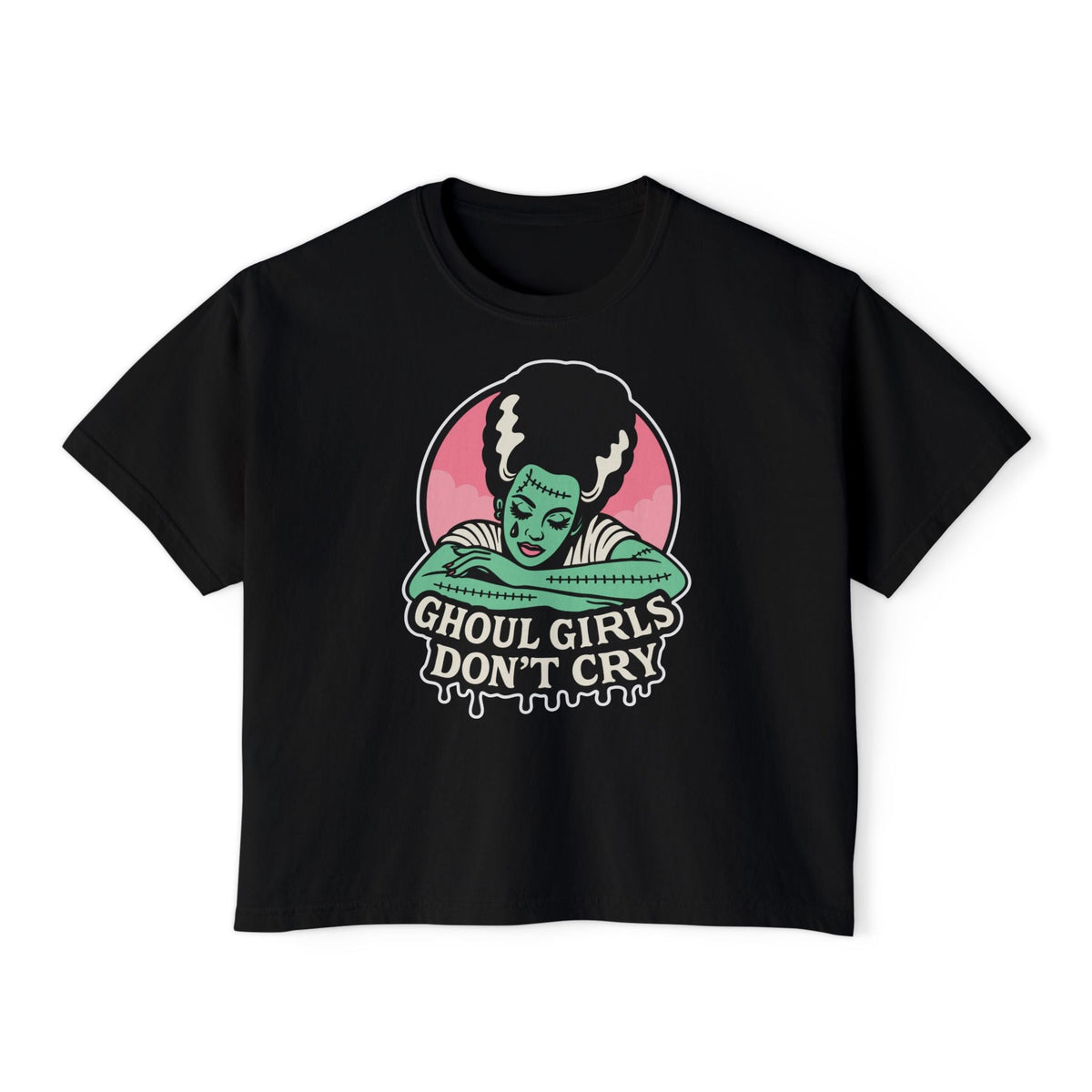 Ghoul Girls Don't Cry Pin - up Crop Top - Goth Cloth Co.T-Shirt22495450945046955973