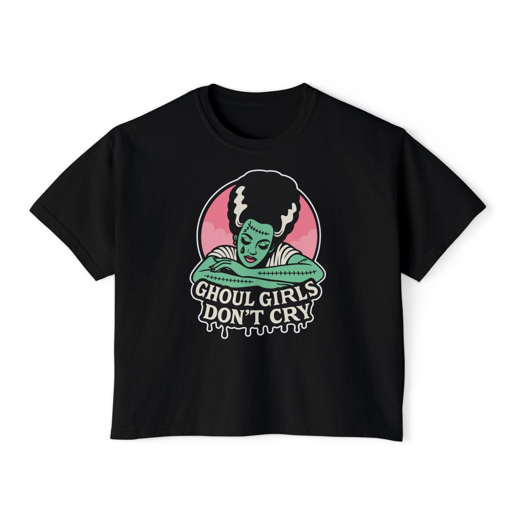 Ghoul Girls Don't Cry Pin - up Crop Top - Goth Cloth Co.T-Shirt22495450945046955973