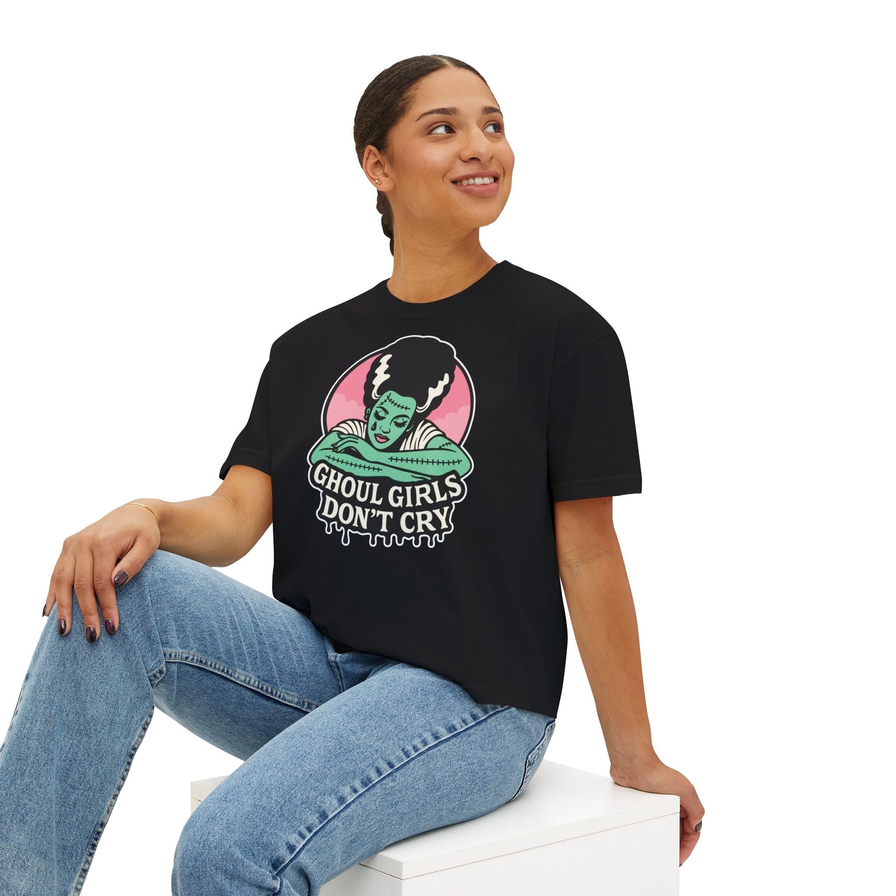 Ghoul Girls Don't Cry Pin - up Crop Top - Goth Cloth Co.T-Shirt24553303619118274146